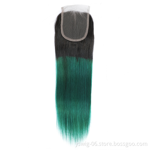 2021 New Arrival Ombre Color 1b/Green# Brazilian Virgin Straight Human Hair Weave Extensions